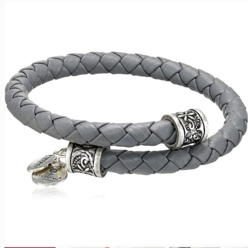 Alex and Ani Indie Spirit Bracelet “Gray Leather”